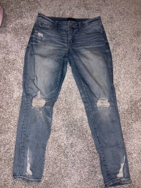 Buckle Black Women's Distressed Blue Skinny Jeans